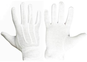 Pracovn rukavice  BUSTARD it z bavlnnho pletu s PVC terky - velikost 6-8