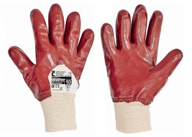Pracovn rukavice  ERVA REDPOL 6026 - nplet - velikost 10