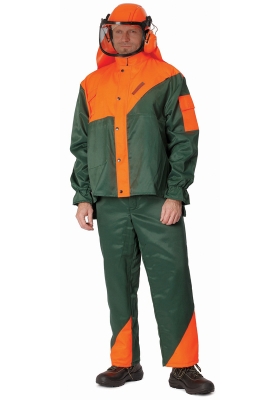 Ochrann protipoezov oblek PROFESIONAL pro prci s motorovou pilou 280 - zelen/oranov