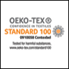 OEKO-TEX STANDARD 100 - certifikovaný oděv byl testován proti škodlivým látkám.