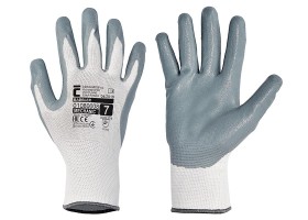 Pracovní rukavice  BABBLER nylonový úplet máčený v nitrilu - pružná manžeta