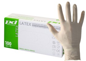 Jednorázové rukavice PD nesterilní latexové - pudrované