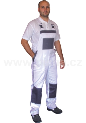 Kalhoty s laclem CXS LUX - bílo/šedé
