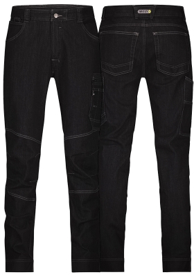 Pracovn� kalhoty DASSY OSAKA JEANS STRETCH BLACK - 320 - upraven� d�lka