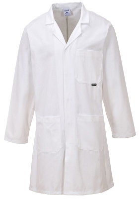 Pánský bavlněný plášť PORTWEST C851 STANDARD se třemi kapsami 305 - bílá