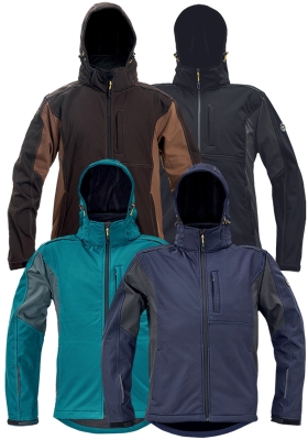 Bunda softshell s odnmatelnou kapuc DAYBORO stretch s TPU membrnou 300