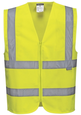 Reflexn vesta PORTWEST C375 Hi-Vis BAND - BRACE se zipem - lut