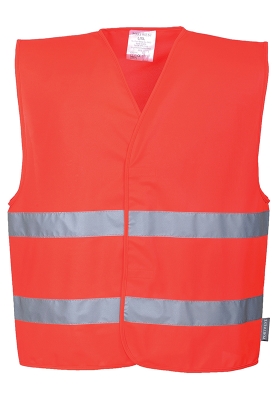 Reflexn vesta PORTWEST C474 Hi-Vis se dvma pruhy - erven