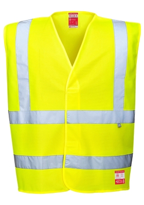 Antistatick reflexn vesta PORTWEST FR71 Hi-Vis s neholavou pravou - lut