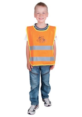 Dtsk vesta - pehoz ALEX JUNIOR Hi-Vis s reflexnmi pruhy - oranov