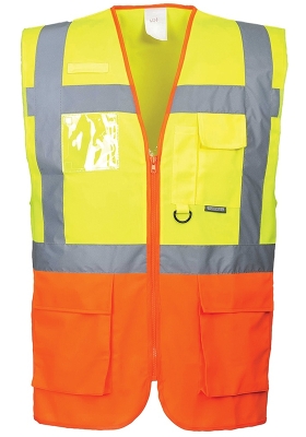 Reflexn vesta PORTWEST S376 Hi-Vis PRAGUE EXECUTIVE  - lut/oranov