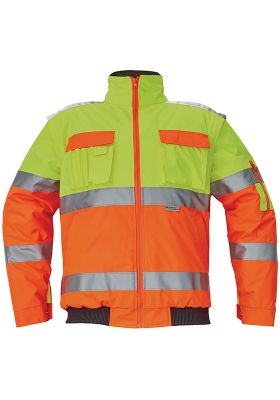 Reflexn bunda CLOVELLY PILOT 2 Hi-Vis odepnac rukvy - lut/oranov