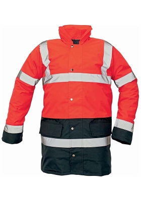 Reflexn bunda SEFTON 2 Hi-Vis nepromokav zateplen - erven/navy