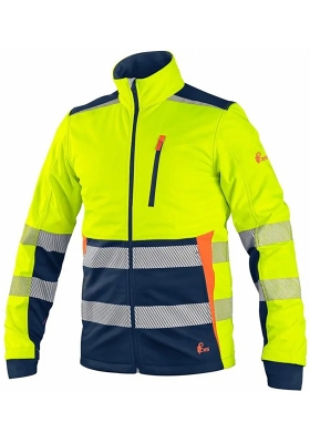 Reflexn� bunda softshell CXS BENSON Hi-Vis 300 - �lut�/navy