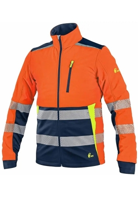 Reflexn� bunda softshell CXS BENSON Hi-Vis 300 - oran�ov�/navy