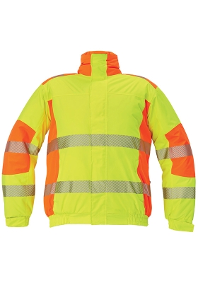 Reflexn bunda LATTON TRILA PILOT Hi-Vis nepromokav zateplen - lut/oranov