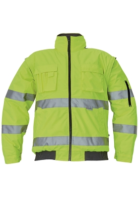 Reflexn bunda CLOVELLY PILOT Hi-Vis odepnac rukvy - lut