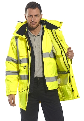 Reflexn bunda PORTWEST S427 Hi-Vis TRAFFIC 7v1 multifunkn - lut