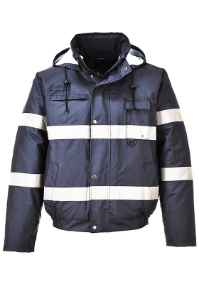 Bunda PORTWEST S434 IONA Lite BOMBER s reflexnmi pruhy - navy