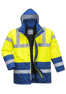 Reflexn bunda PORTWEST S466 Hi-Vis CONTRAST TRAFFIC dvoubarevn - lut/royal