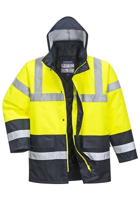 Reflexn bunda PORTWEST S466 Hi-Vis CONTRAST TRAFFIC dvoubarevn - lut/navy