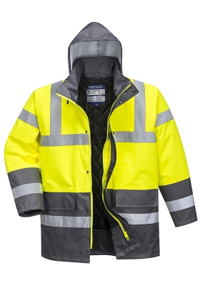 Reflexn bunda PORTWEST S466 Hi-Vis CONTRAST TRAFFIC dvoubarevn - lut/ed