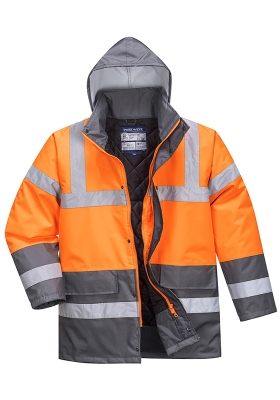 Reflexn bunda PORTWEST S467 Hi-Vis TRAFFIC dvoubarevn - oranov/ed