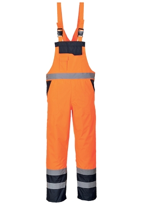 Reflexn kalhoty s laclem PORTWEST S489 Hi-Vis nepromokav zateplen - oranov/navy