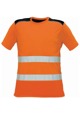 Reflexní tričko KNOXFIELD Hi-Vis tištěné reflexní pruhy 190 - oranžová