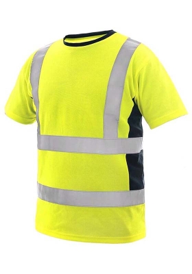 Reflexn triko CXS EXETER Hi-Vis s bonmi panely ze soviny 160 - lut/navy