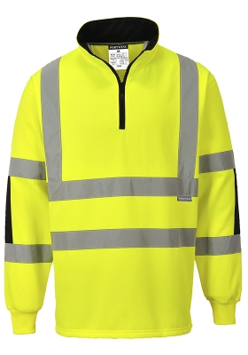 Reflexn mikina PORTWEST B308 Hi-Vis XENON RUGBY krtk zip 300 - lut