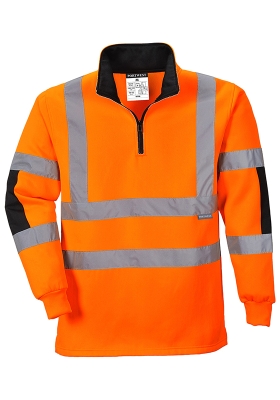 Reflexn mikina PORTWEST B308 Hi-Vis XENON RUGBY krtk zip 300 - oranov