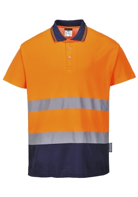 Reflexn polokoile PORTWEST S174 Hi-Vis COTTON COMFORT 175 - oranov/navy