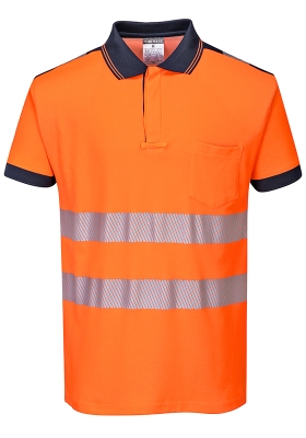 Reflexn polokoile PORTWEST T180 PW3 Hi-Vis COTTON COMFORT 175 - oranov/navy