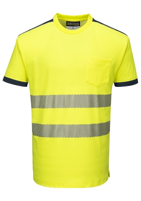 Reflexn triko PORTWEST T181 PW3 Hi-Vis COTTON COMFORT 175 - lut/navy