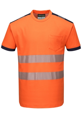 Reflexn triko PORTWEST T181 PW3 Hi-Vis COTTON COMFORT 175 - oranov/navy