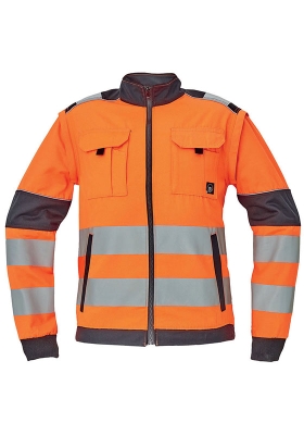 Reflexn montrkov bunda MAX VIVO Hi-Vis s odepnacmi rukvy 250 - oranov