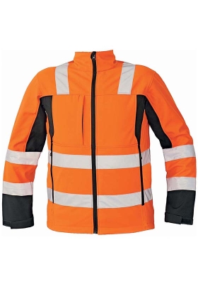 Reflexn bunda softshell MALTON Hi-Vis vododoln - oranov