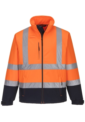 Reflexn bunda softshell PORTWEST S425 Hi-Vis CONTRAST 310 - oranov/navy