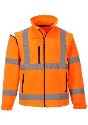 Reflexn bunda softshell PORTWEST S428 Hi-Vis s odepnacmi rukvy 310 - oranov