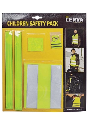 Dětská reflexní vesta NARDA Hi-Vis SET s výstražnými doplňky - žlutá
