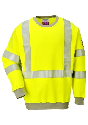 Mikina neholav antistatick PORTWEST FR72 Hi-Vis MODAFLAME reflexn 300 - lut