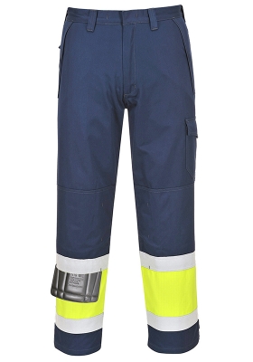 Neholav kalhoty do pasu PORTWEST MV26 Hi-Vis MODAFLAME antistatisk 280 - navy/lut