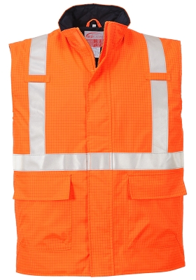 Neholav reflexn vesta PORTWEST S776 Hi-Vis BIZFLAME vododoln antistatick - oranov