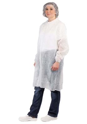 Jednorázový plášť z netkané textilie BAT- bílý