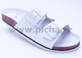 Pracovní obuv D2H pantofle dvoupáskové dámské - bílé