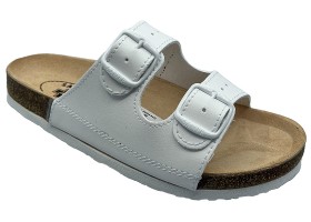 Zdravotní obuv SANTÉ D21 dámské dvoupáskové pantofle - bílé