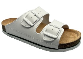 Zdravotní obuv SANTÉ D25H dámské dvoupáskové pantofle - bílé