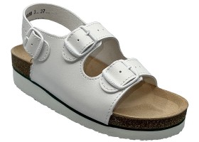Zdravotní obuv SANTÉ D31HK dámské dvoupáskové sandály na klínku - bílé