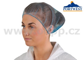Síťka na vlasy PORTWEST D115 elastická (100ks) - modrá